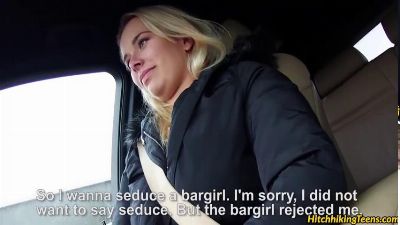 Мужи оттрахал попутчицу прямо в машине и кончил на лобок